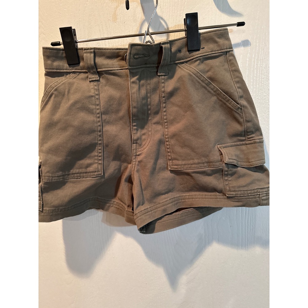 Hollister Ultra High Rise Mom Shorts Olive Green Cargo Utility W24 Size 00